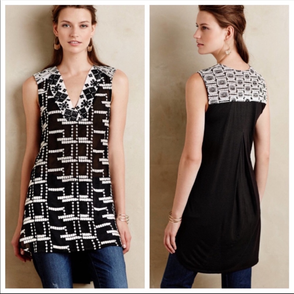 Anthropologie Tiny Embroidered Chaparral Tunic